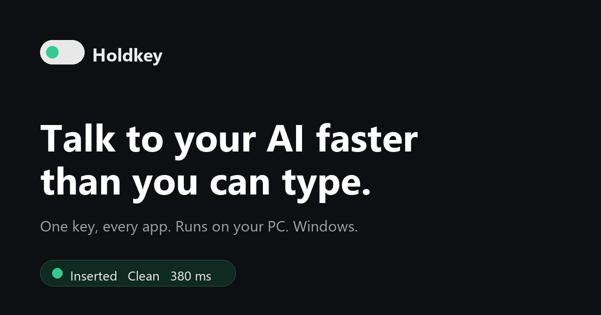 I built push-to-talk dictation for my main project on Windows that runs entirely on your own PC